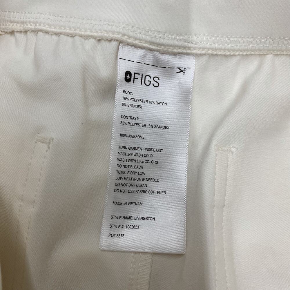 FIGS Livingston Technical Collection Scrub Pants Women’s S Tall Ivory Bone NWOT - Picture 3 of 10